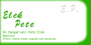 elek pete business card